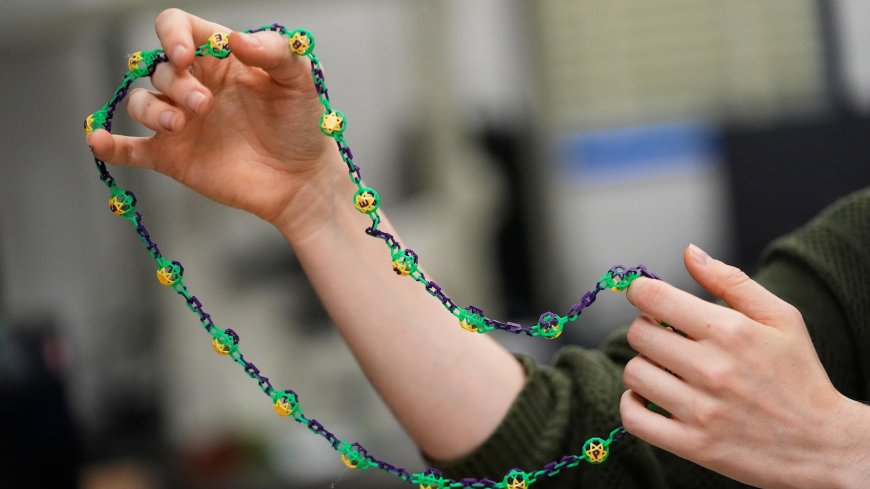 Biodegradable Mardi Gras beads help make Carnival season more sustainable